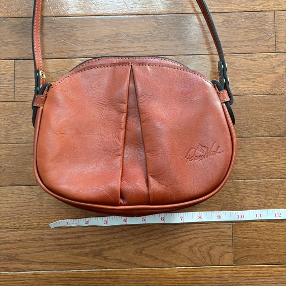 Patricia Nash Tan Cognac Italian Leather Crossbody Purse - Picture 4 of 8